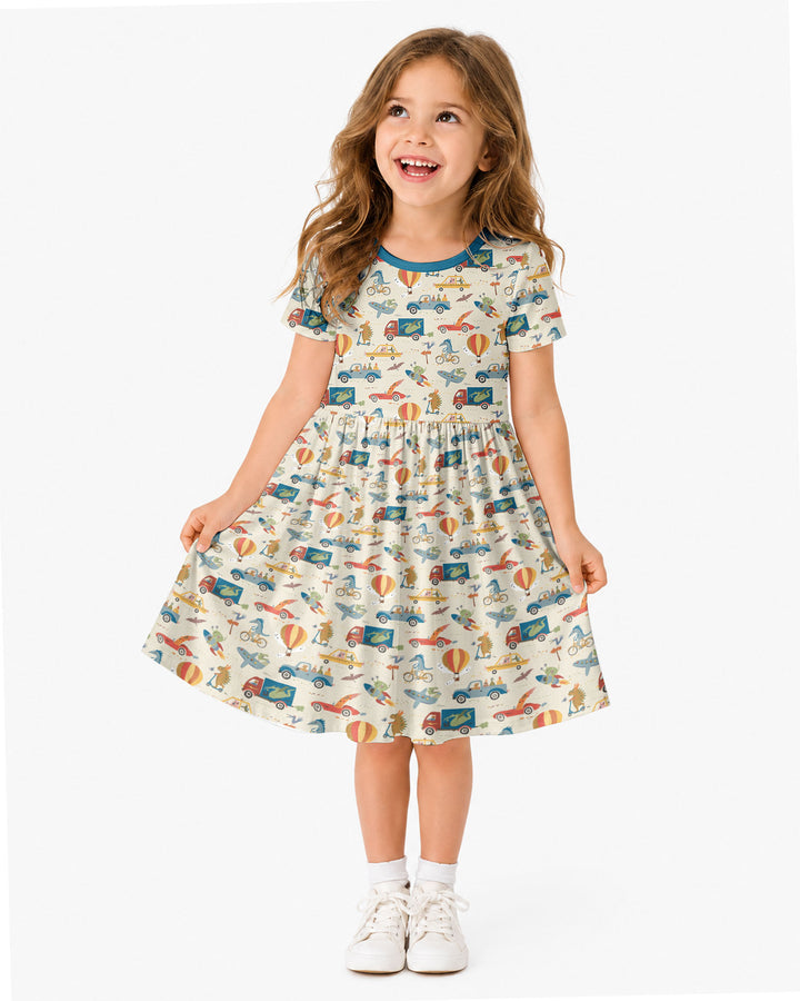 Monsters on the Move Bamboo Twirl Dress