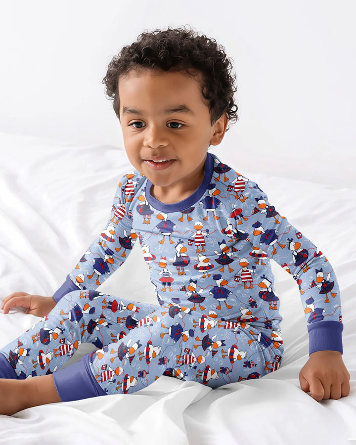 Zweiteiliges Langarm-Pyjama-Set mit Sommerfrüchten