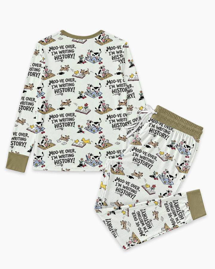 Writing Moo History Bamboo Women Pajama Set