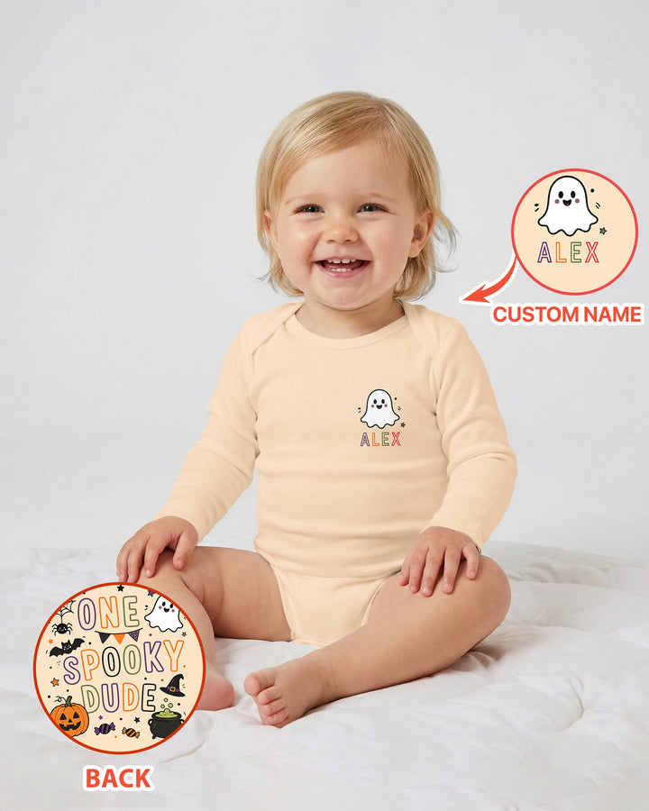 Custom Name Halloween 1st Birthday Bamboo Bodysuit