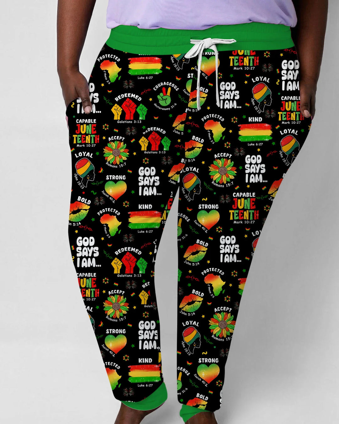 Gott sagt, ich bin Juneteenth Blessings Bambus Damen Pyjama Set