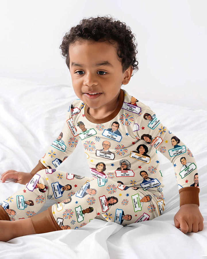 Zweiteiliges Langarm-Pyjama-Set mit Sommerfrüchten