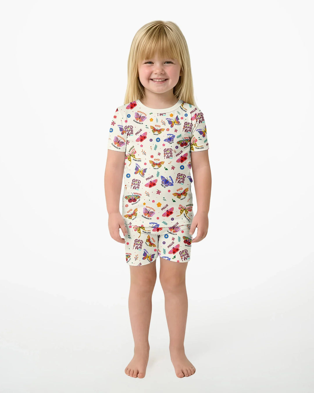 Zweiteiliges Pyjama-Set mit kurzen Ärmeln und Shorts im Sommer-Design