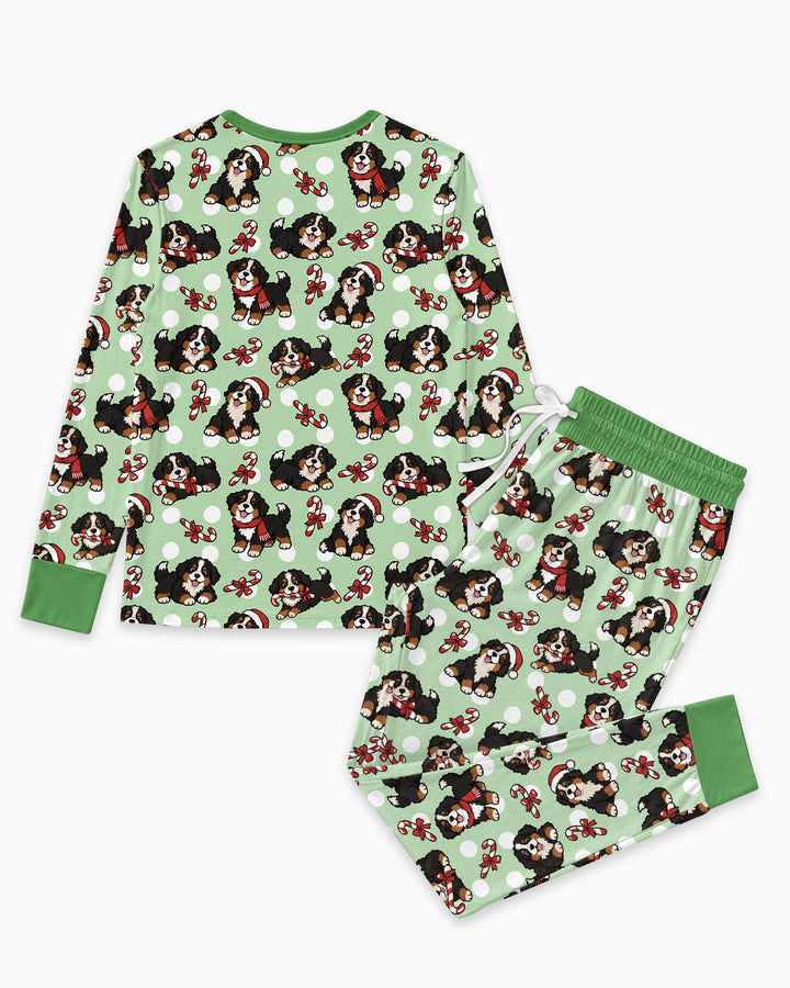 Holiday Bernese Mountain Christmas Dog Bamboo Women Pajama Set