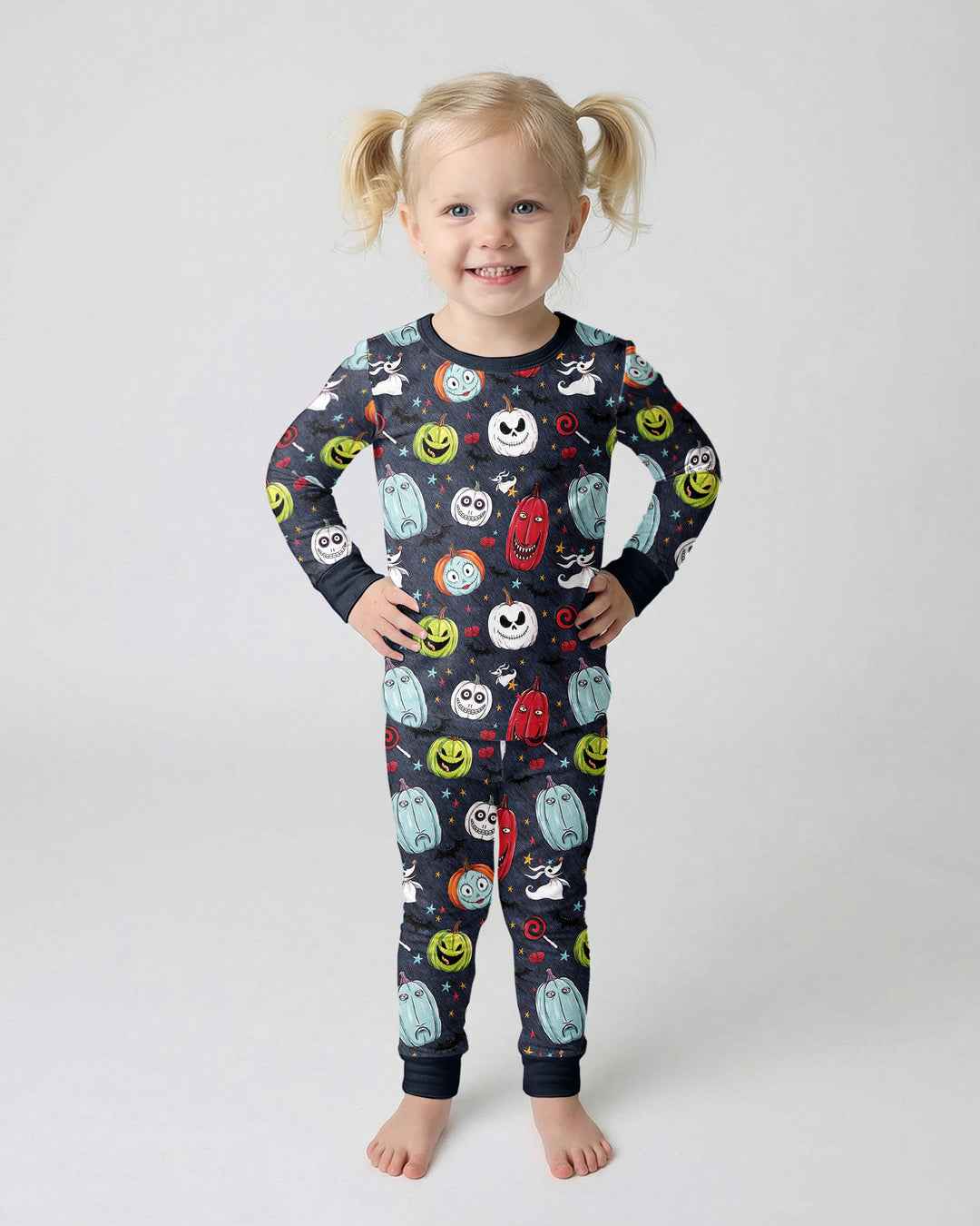 Zweiteiliges Langarm-Pyjama-Set mit Sommerfrüchten