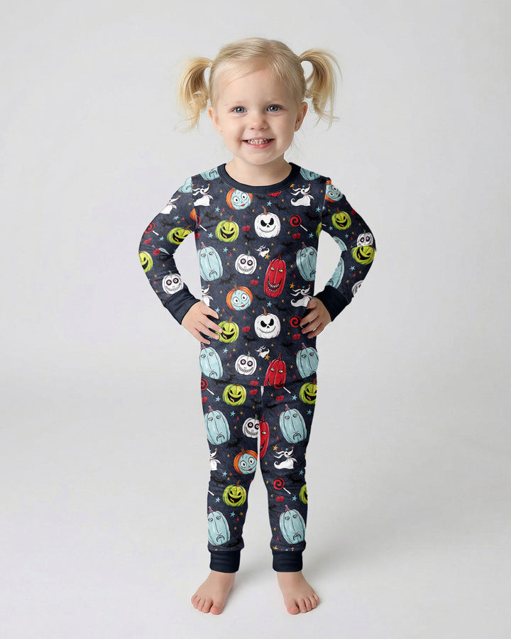 Zweiteiliges Langarm-Pyjama-Set mit Sommerfrüchten