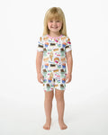 Template Zweiteiliges Pyjama-Set mit kurzen Ärmeln und Shorts