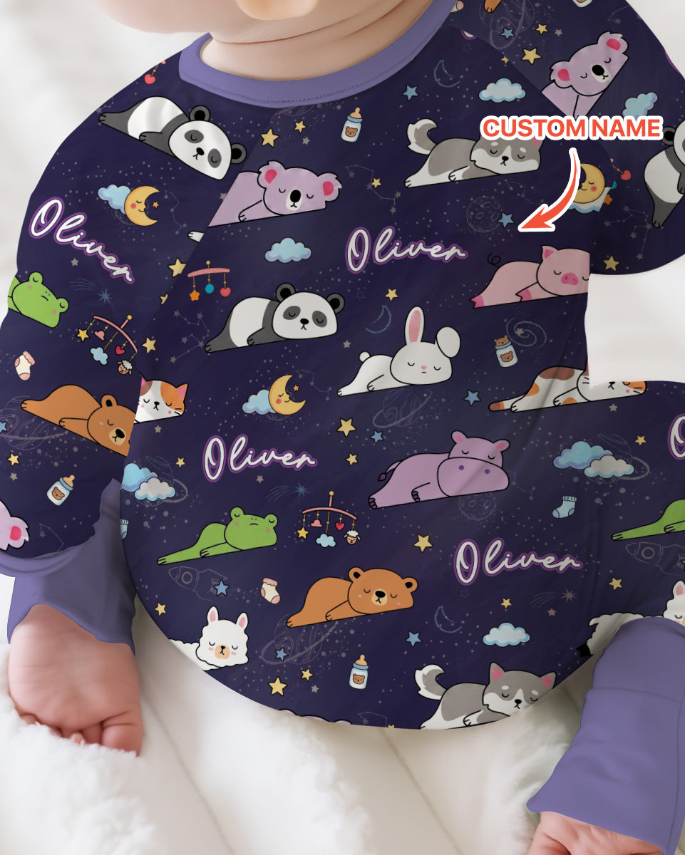 Custom Name Sleeping Cutie Bamboo Convertible Zippy