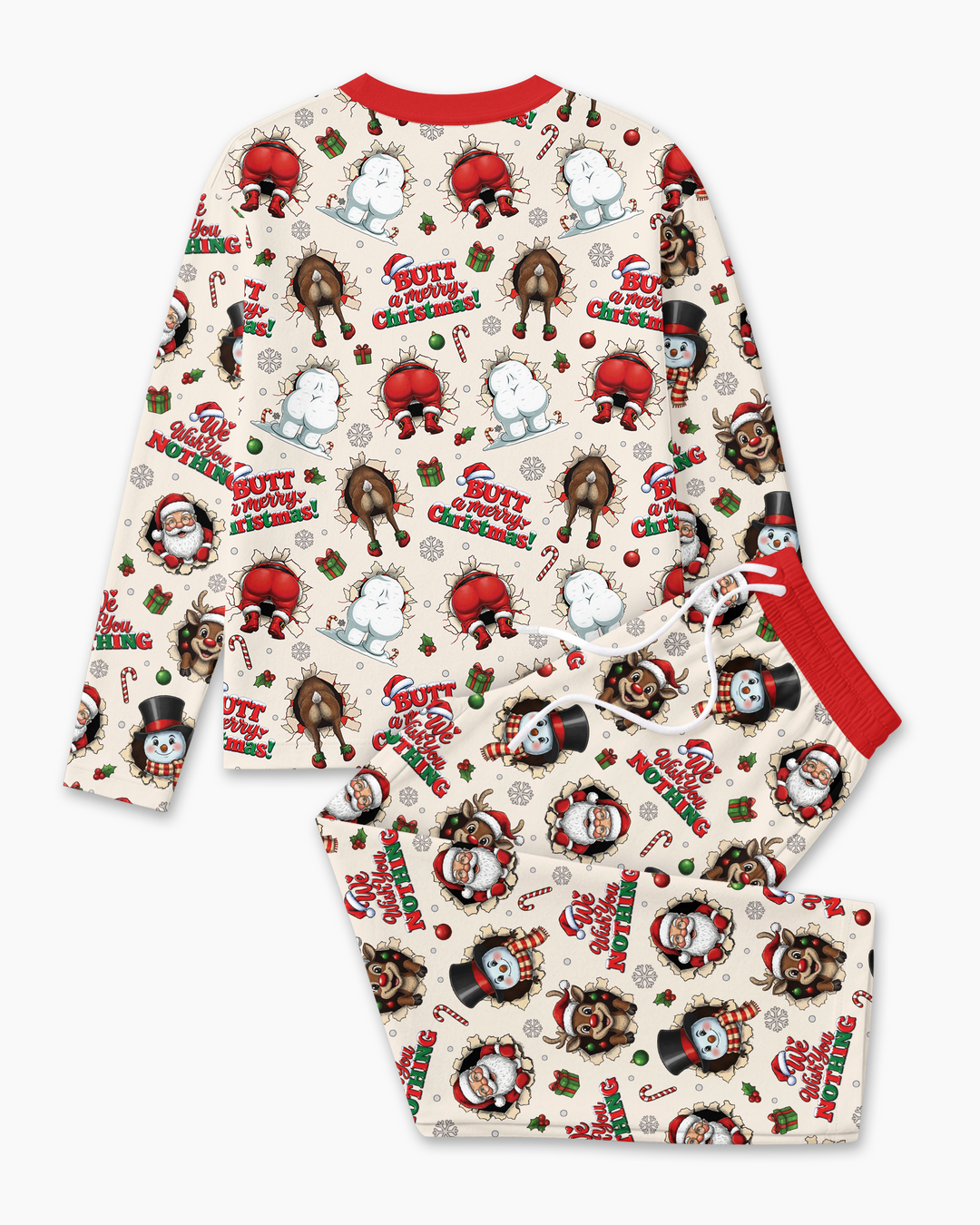 Funny Butt Christmas Squad Bamboo Men's Pajama Set