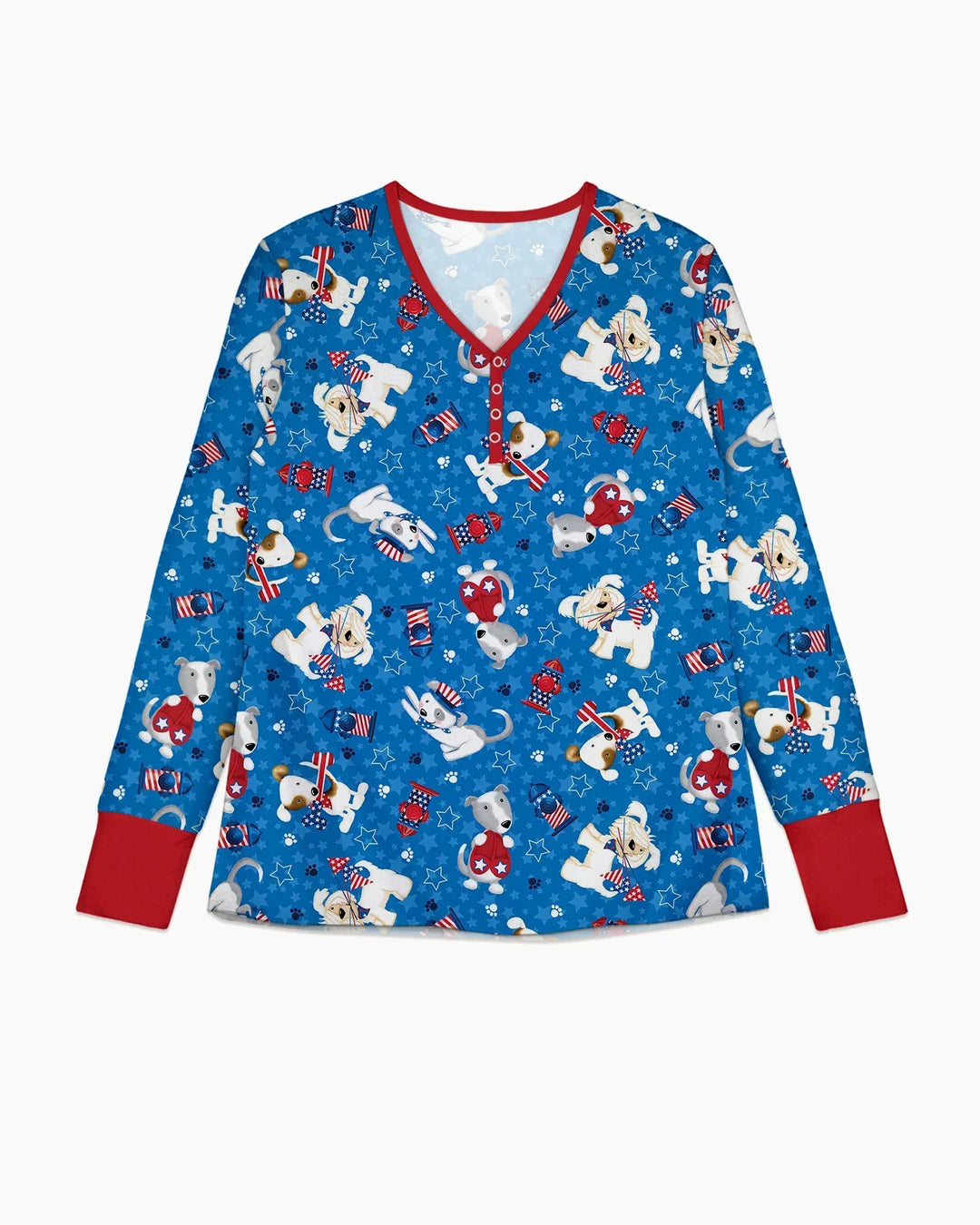 Rot, Weiß & Wuff Familien-Pyjama-Set aus Bambus für Damen