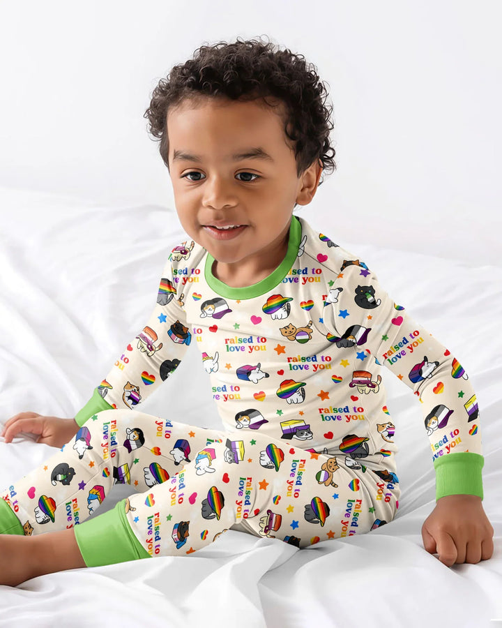 Zweiteiliges Langarm-Pyjama-Set mit Sommerfrüchten