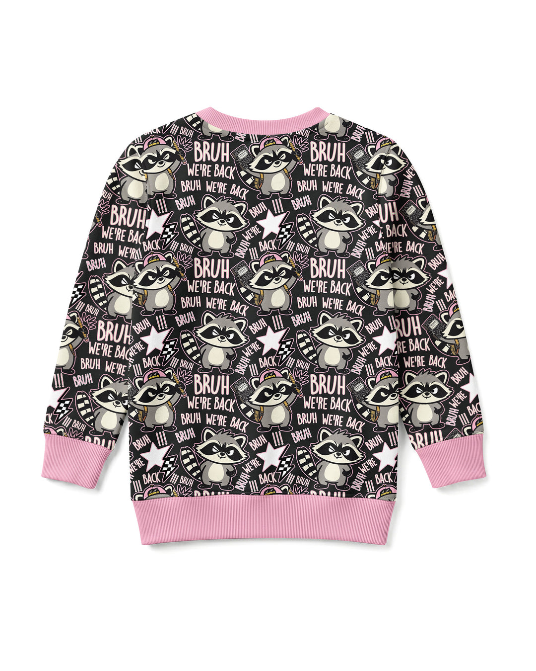 Bruh We're Back Raccoon Bamboo Crewneck Sweatshirt