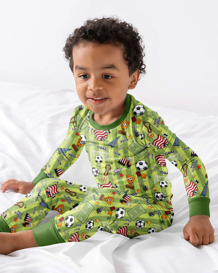 Zweiteiliges Langarm-Pyjama-Set mit Sommerfrüchten