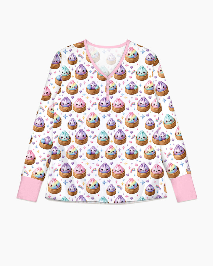 Cute Glitter Dumpling Bamboo Women Pajama Set