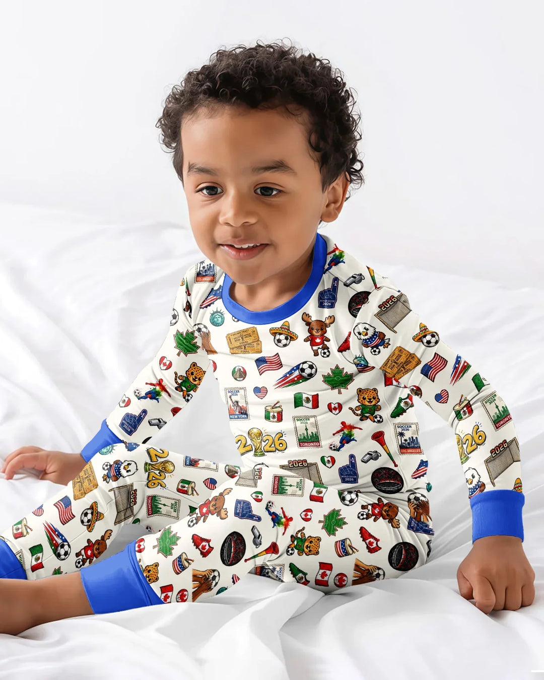 Zweiteiliges Langarm-Pyjama-Set mit Sommerfrüchten