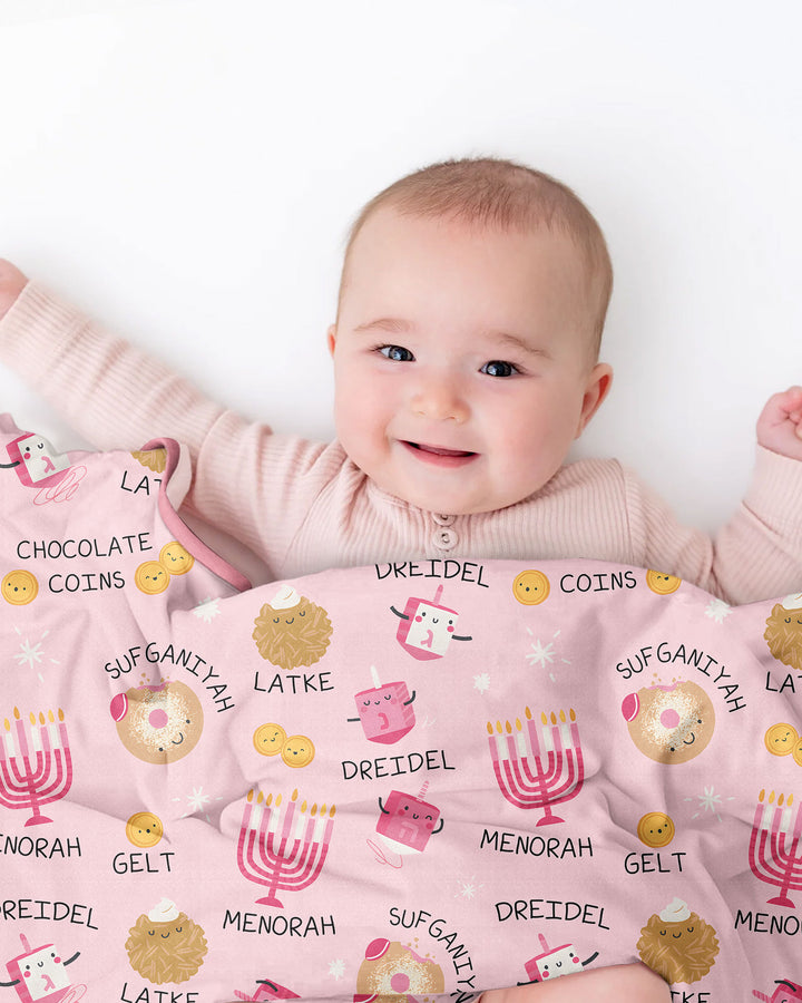 Family Hanukkah Matching Bamboo Blanket