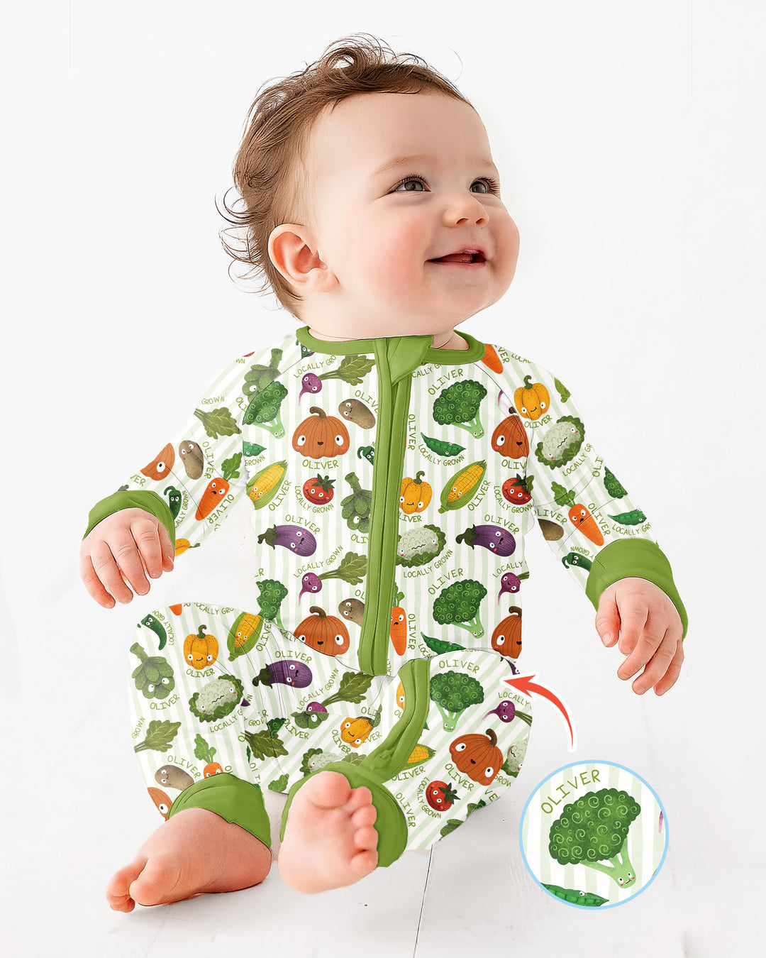 Gerippte Babykleidung mit individuellem Foto - Weich &amp; Skizzenhaft