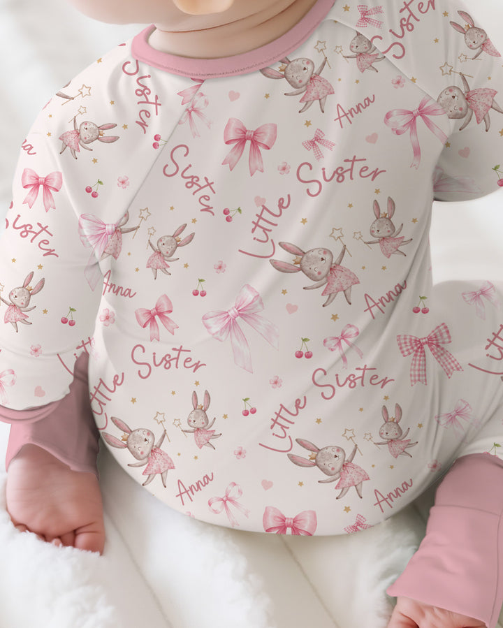 Bunny Wishes Sister Matching Bamboo Convertible Zippy