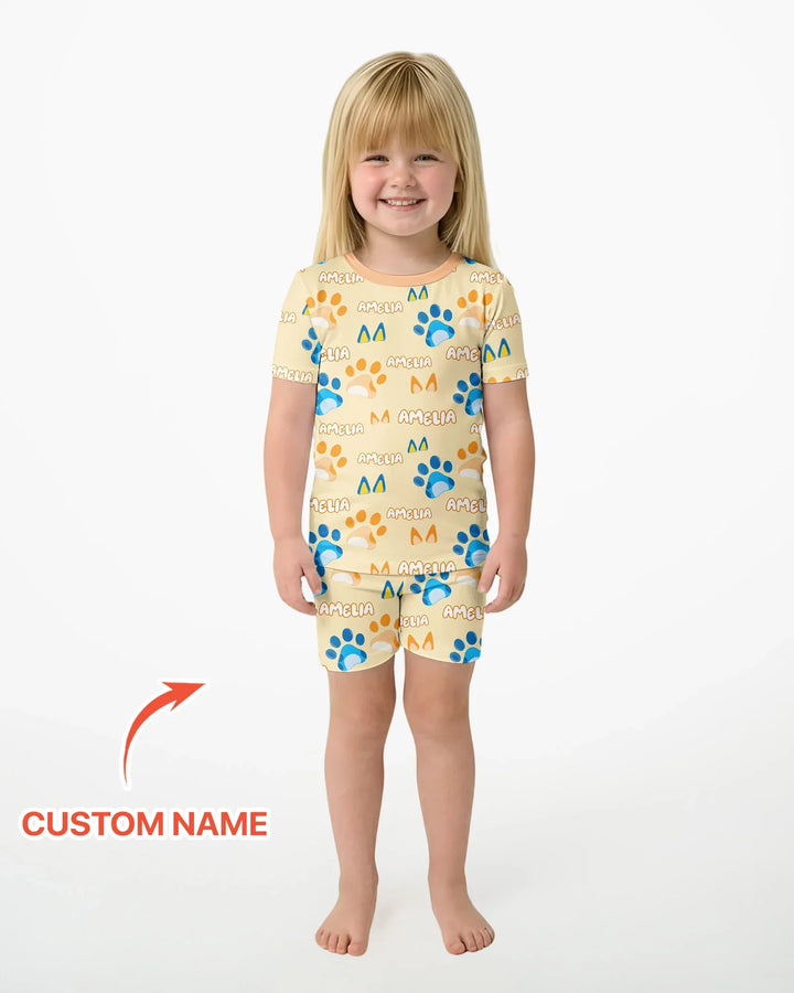 Zweiteiliges Pyjama-Set mit kurzen Ärmeln und Shorts im Sommer-Design