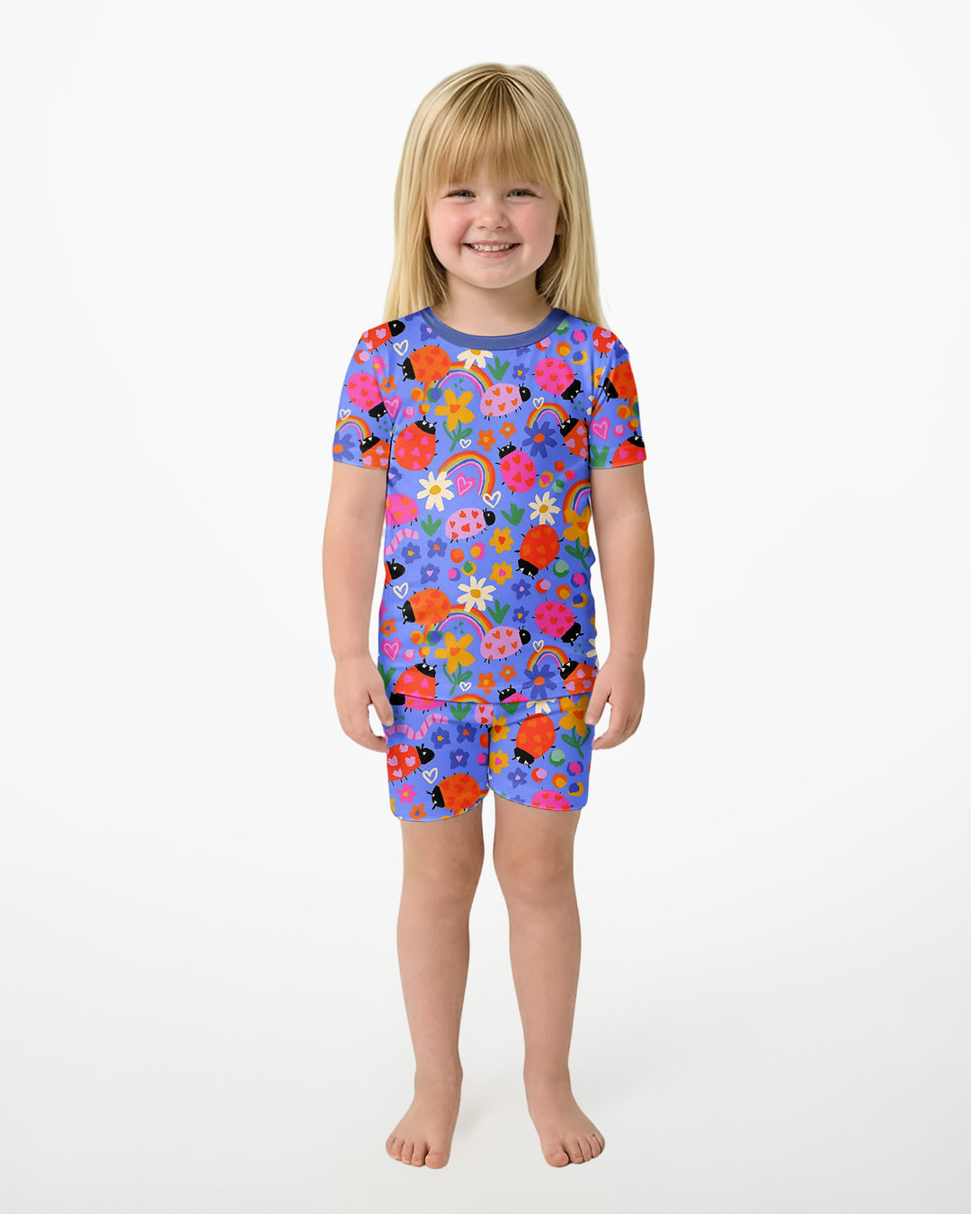 Marienkäfer Bambus Zweiteiliges Kurzarm-Shorts-Schlafanzugset