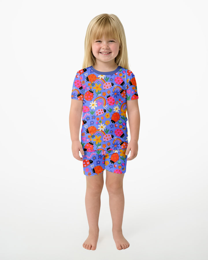 Marienkäfer Bambus Zweiteiliges Kurzarm-Shorts-Schlafanzugset