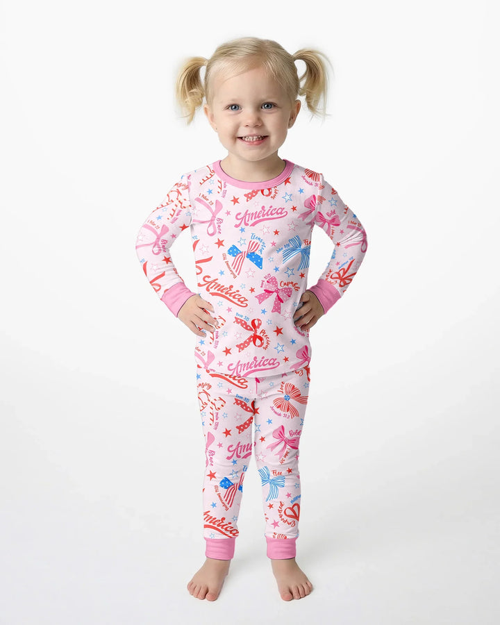 Zweiteiliges Langarm-Pyjama-Set mit Sommerfrüchten