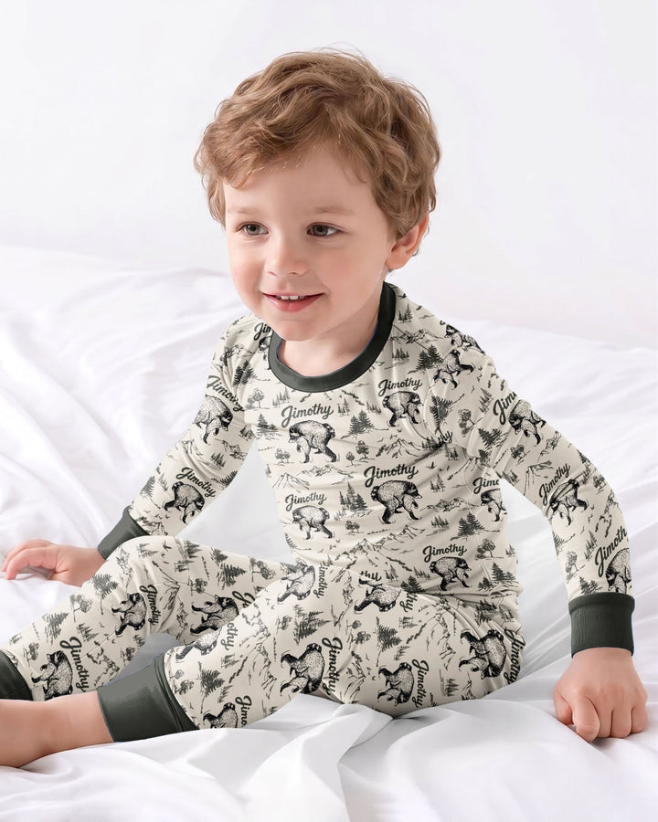 Zweiteiliges Langarm-Pyjama-Set mit Sommerfrüchten