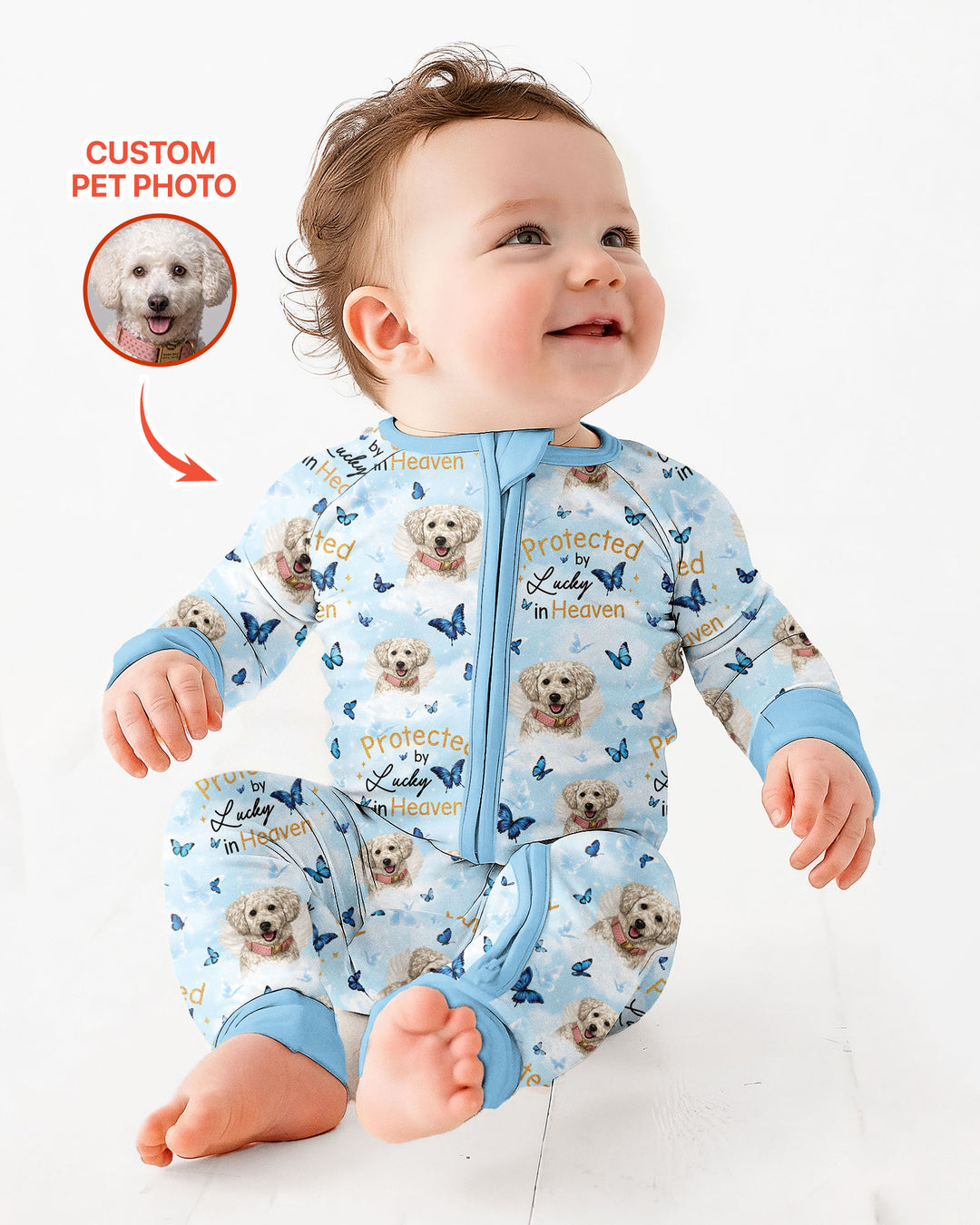 Gerippte Babykleidung mit individuellem Foto - Weich &amp; Skizzenhaft