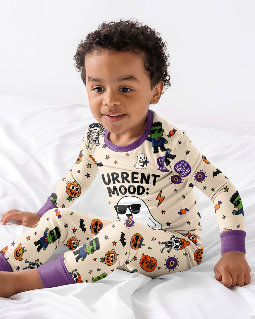 Halloween Friends Bamboo Two Piece Long Sleeve Pajama Set