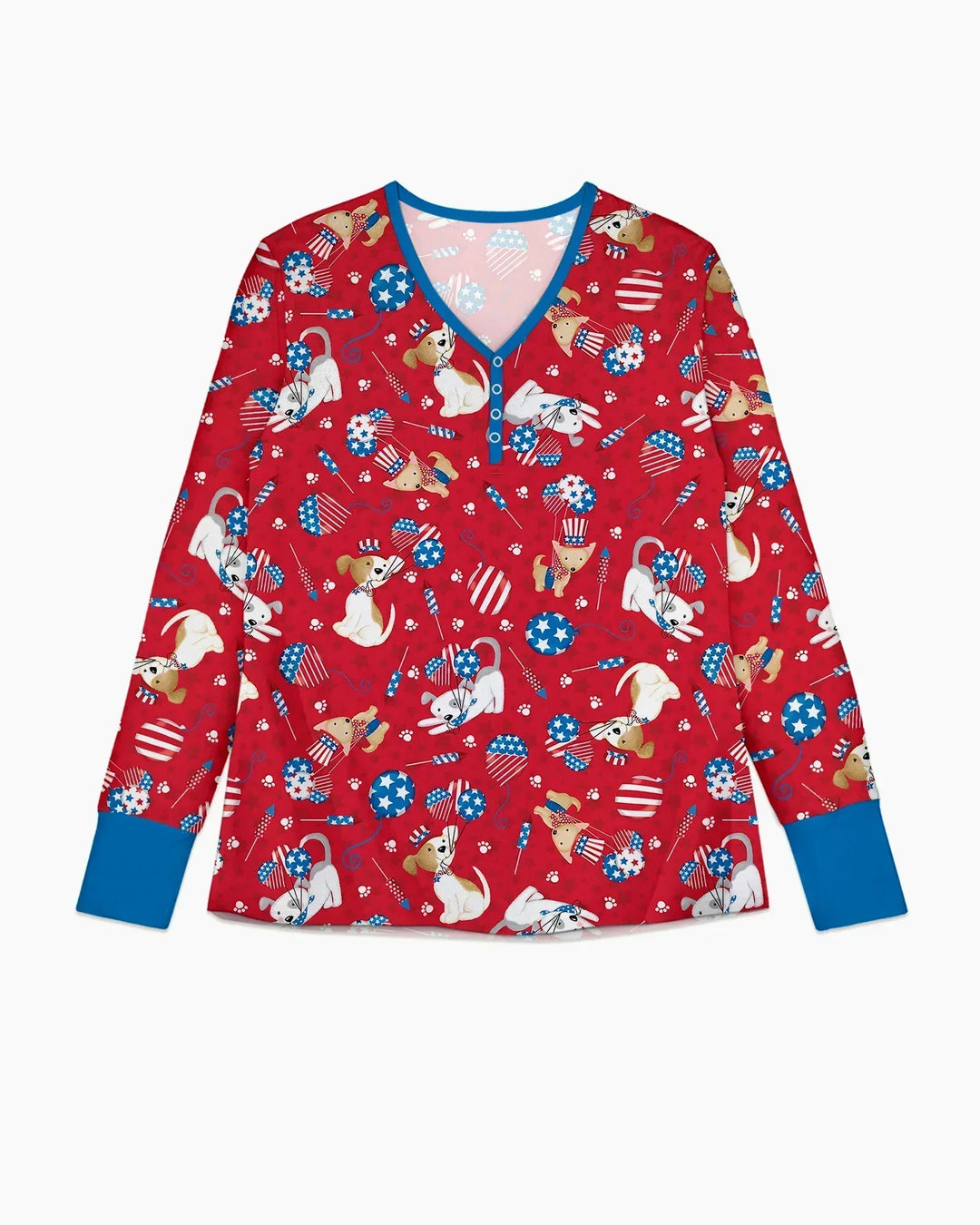 Rot, Weiß & Wuff Familien-Pyjama-Set aus Bambus für Damen