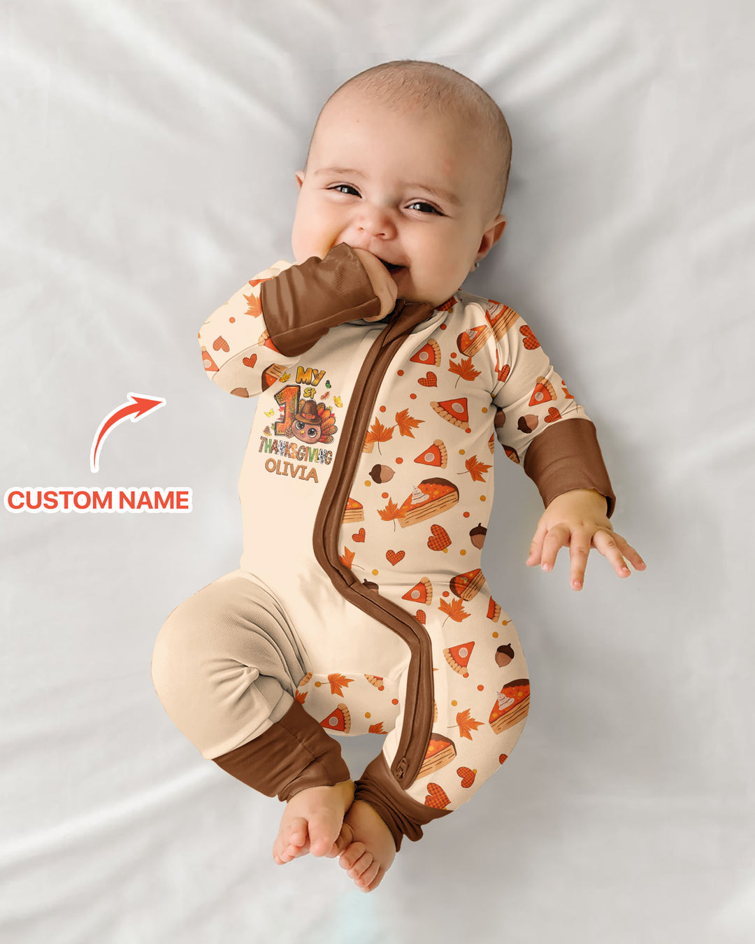 Custom Name My First Thanksgiving Bamboo Convertible Zippy