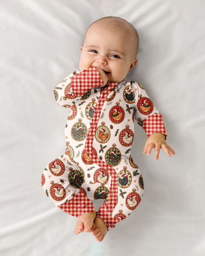 Chicken Merry Clucking Christmas Bamboo Convertible Zippy