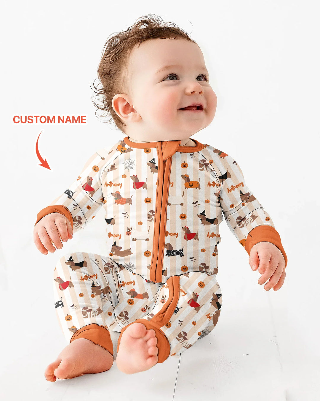 Custom Name Boo Crew Halloween Dachshund  Bamboo Convertible Zippy