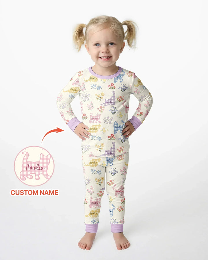 Zweiteiliges Langarm-Pyjama-Set mit Sommerfrüchten