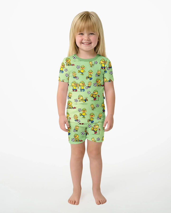 Schlafanzug-Set zweiteilig, kurze Ärmel, kurze Hose, Bambus