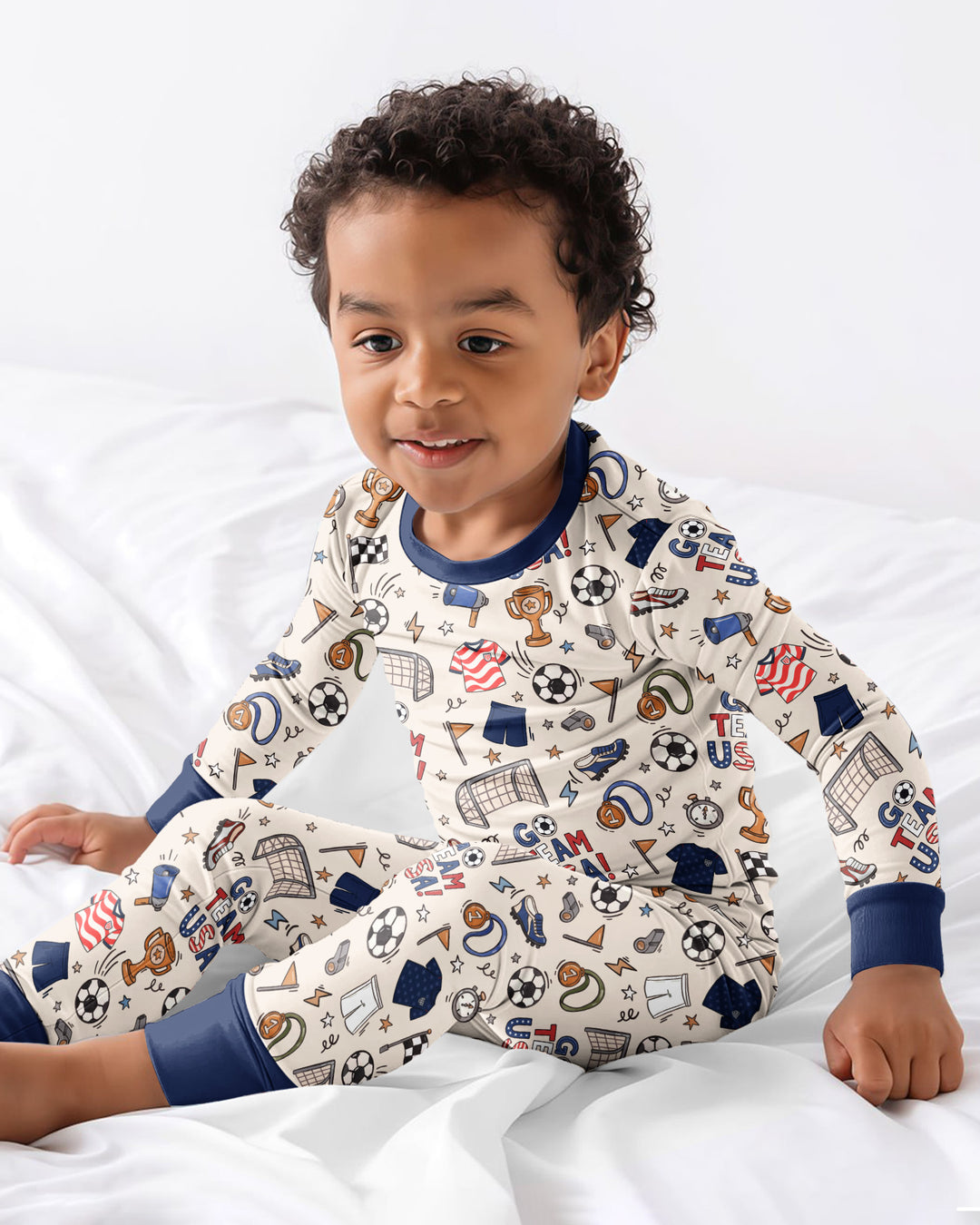 Zweiteiliges Langarm-Pyjama-Set mit Sommerfrüchten