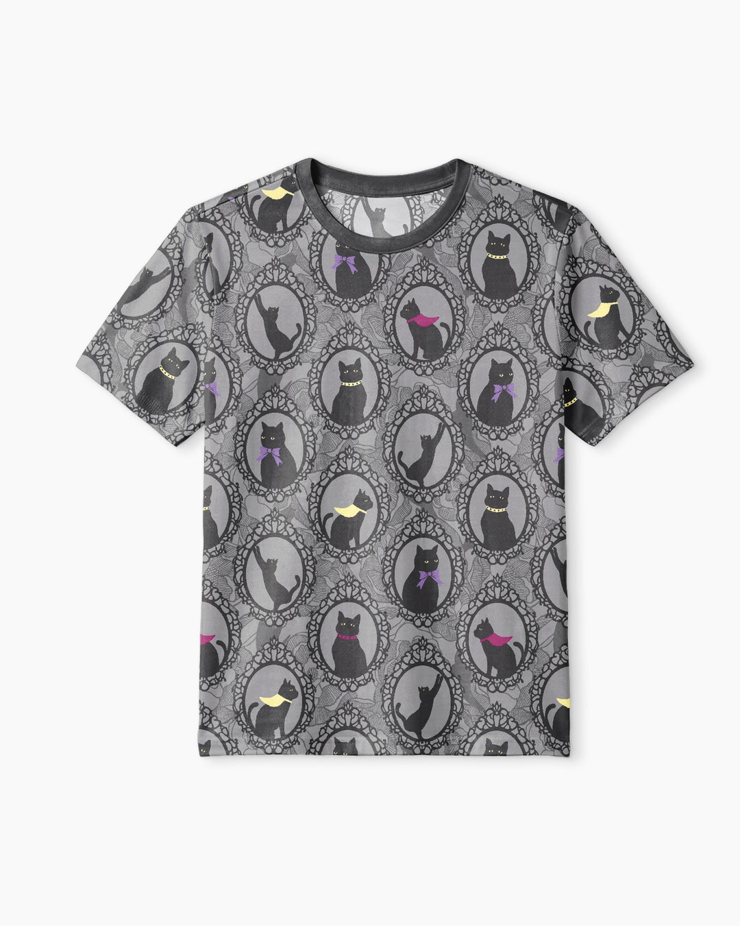 Midnight Cat Parade Bamboo Men Short Sleeve Short Pajama Set