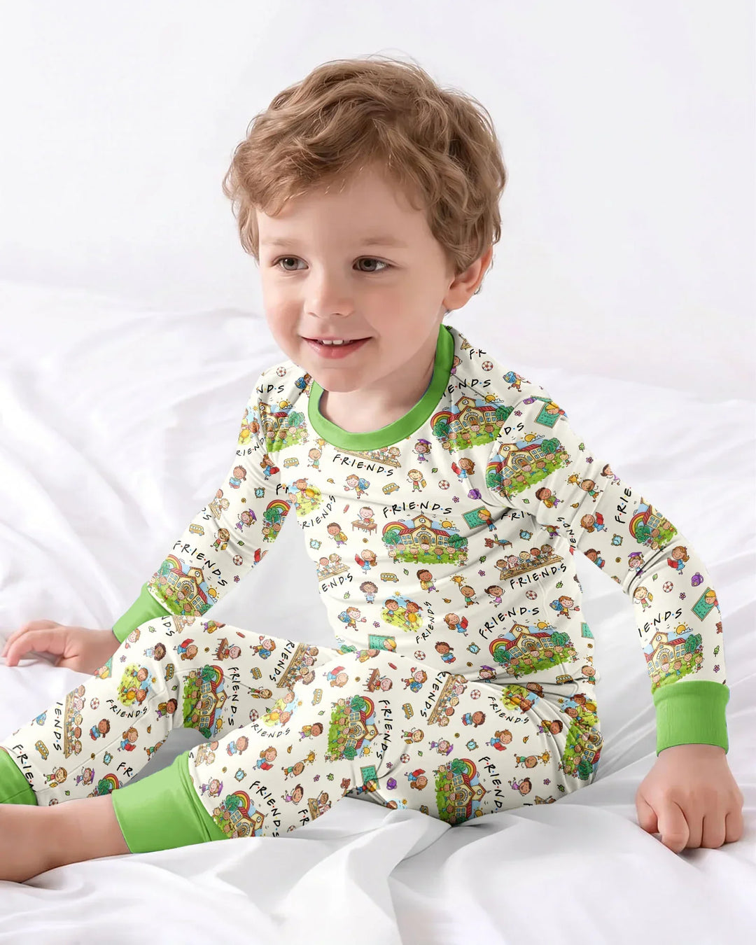 Zweiteiliges Langarm-Pyjama-Set mit Sommerfrüchten