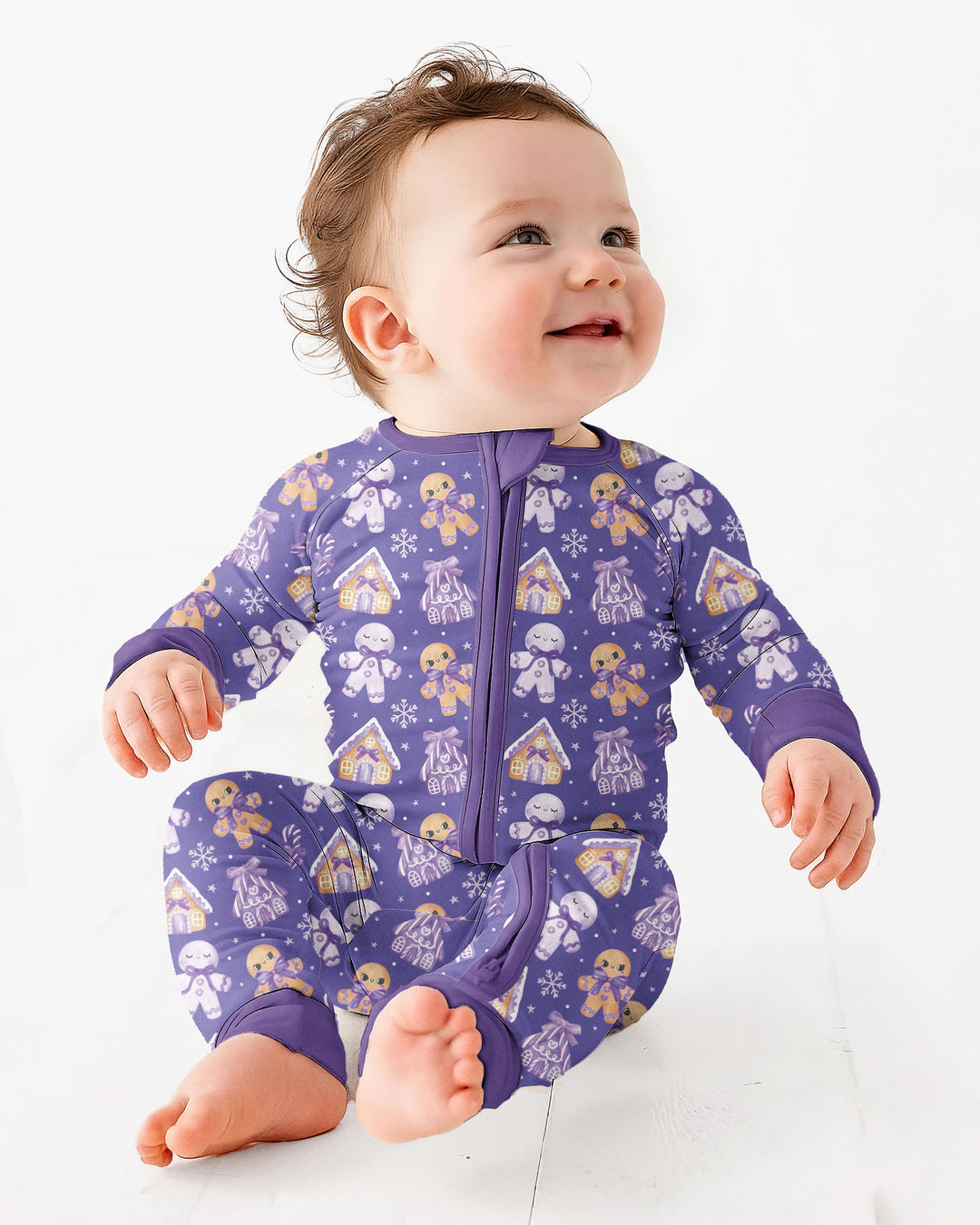 Purple Gingerbread Village Bamboo Convertible Zippy