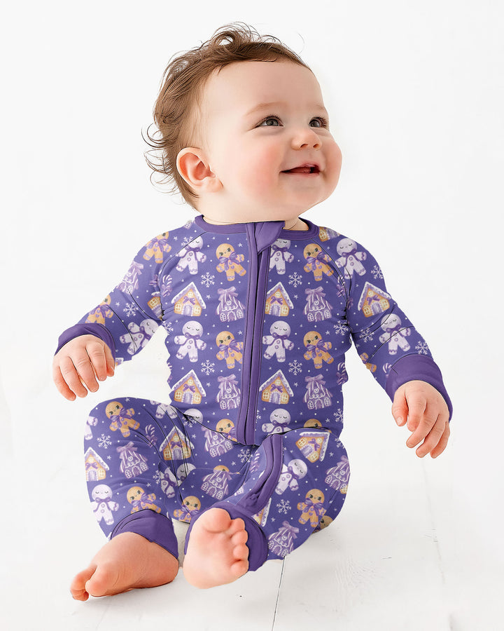 Purple Gingerbread Village Bamboo Convertible Zippy