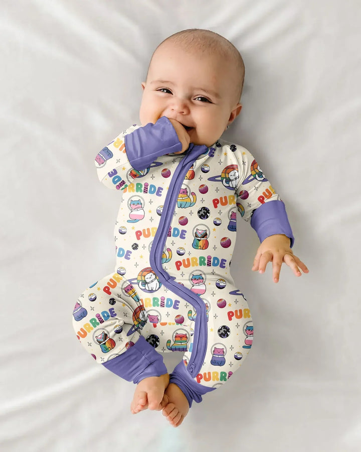 Rainbow Space Cats Family Matching Bamboo Convertible Zippy