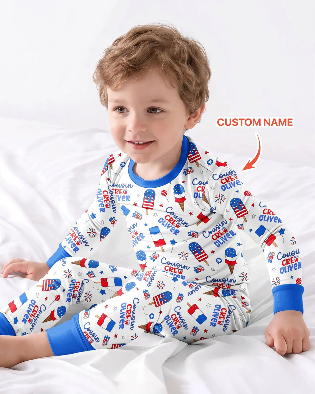 Zweiteiliges Langarm-Pyjama-Set mit Sommerfrüchten