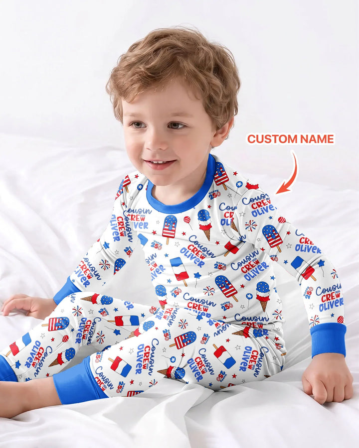 Zweiteiliges Langarm-Pyjama-Set mit Sommerfrüchten