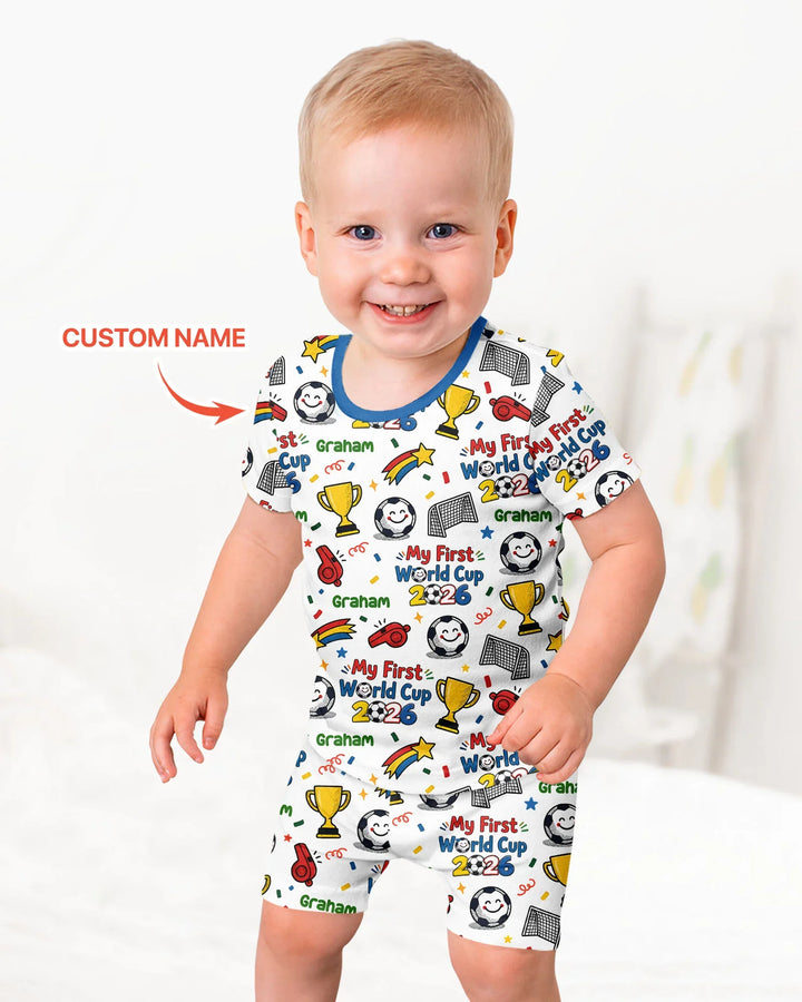 Zweiteiliges Pyjama-Set mit kurzen Ärmeln und Shorts im Sommer-Design