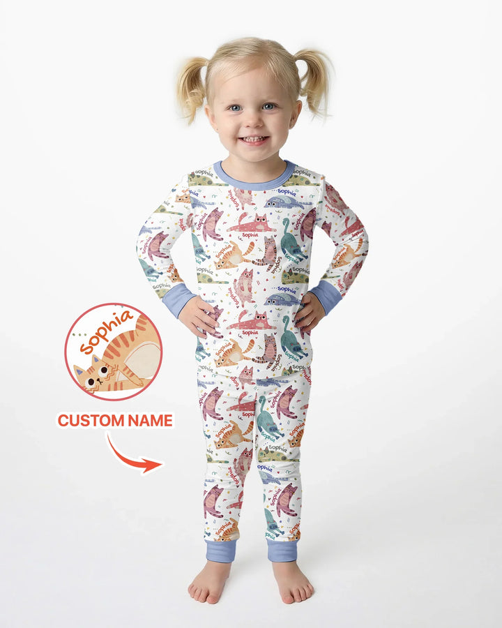 Zweiteiliges Langarm-Pyjama-Set mit Sommerfrüchten
