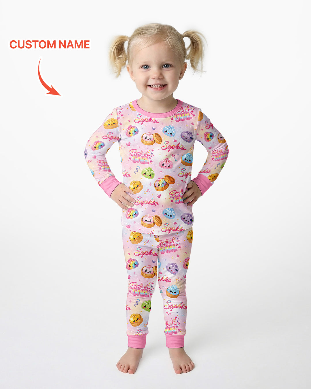 Zweiteiliges Langarm-Pyjama-Set mit Sommerfrüchten