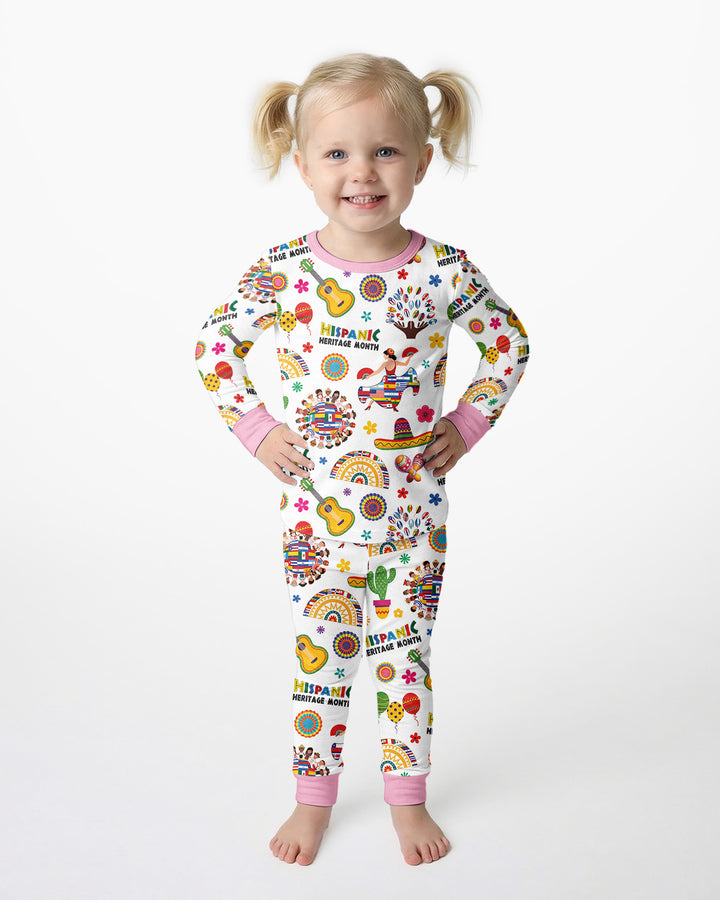 Zweiteiliges Langarm-Pyjama-Set mit Sommerfrüchten