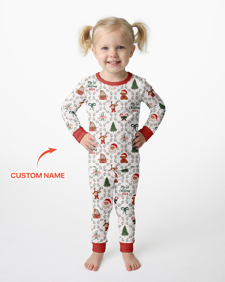 Zweiteiliges Langarm-Pyjama-Set mit Sommerfrüchten