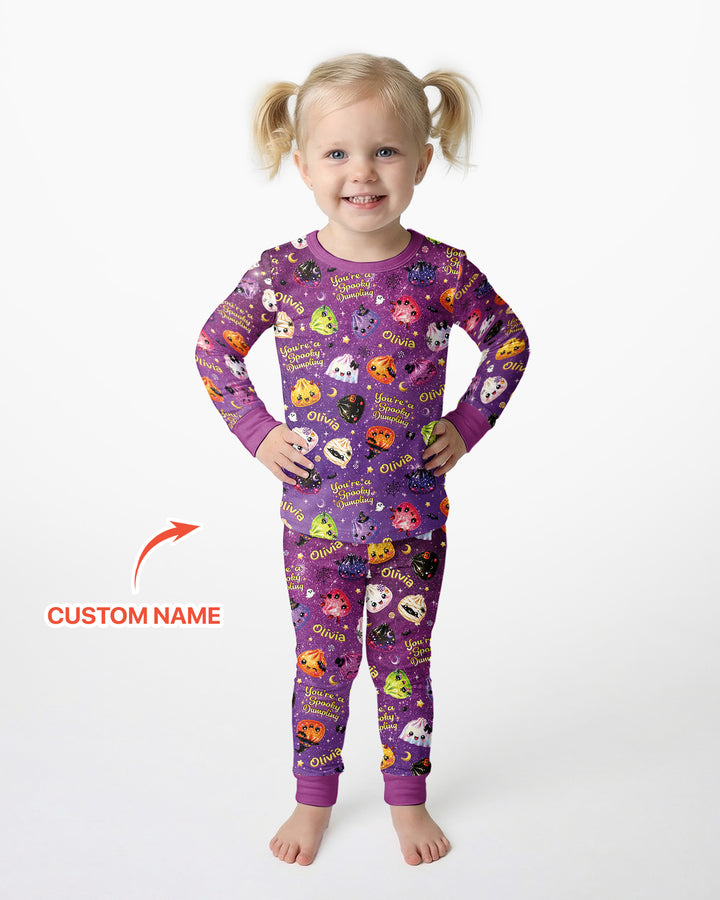 Custom Name You're A Spooky Dumpling Bamboo Two Piece Long Sleeve Pajama Set