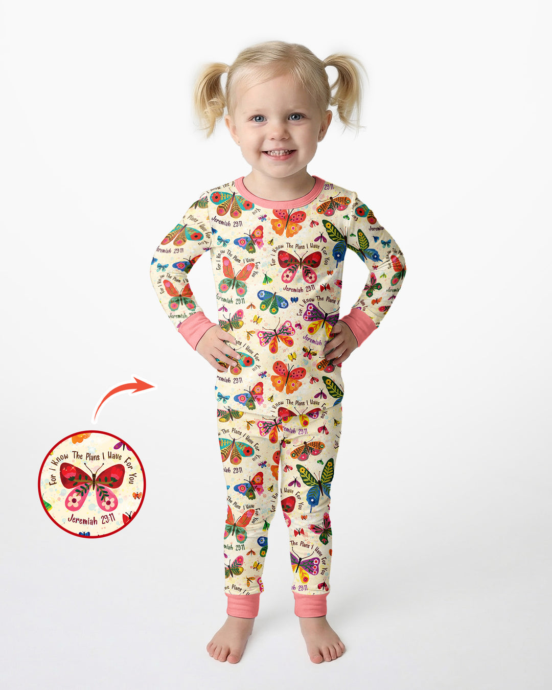 Zweiteiliges Langarm-Pyjama-Set mit Sommerfrüchten